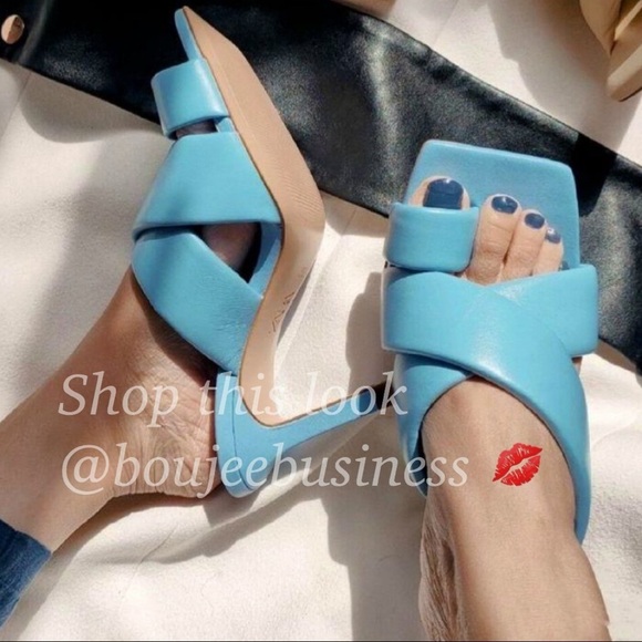 ZARA Padded Heeled Soft Leather Sandals - Picture 4 of 12